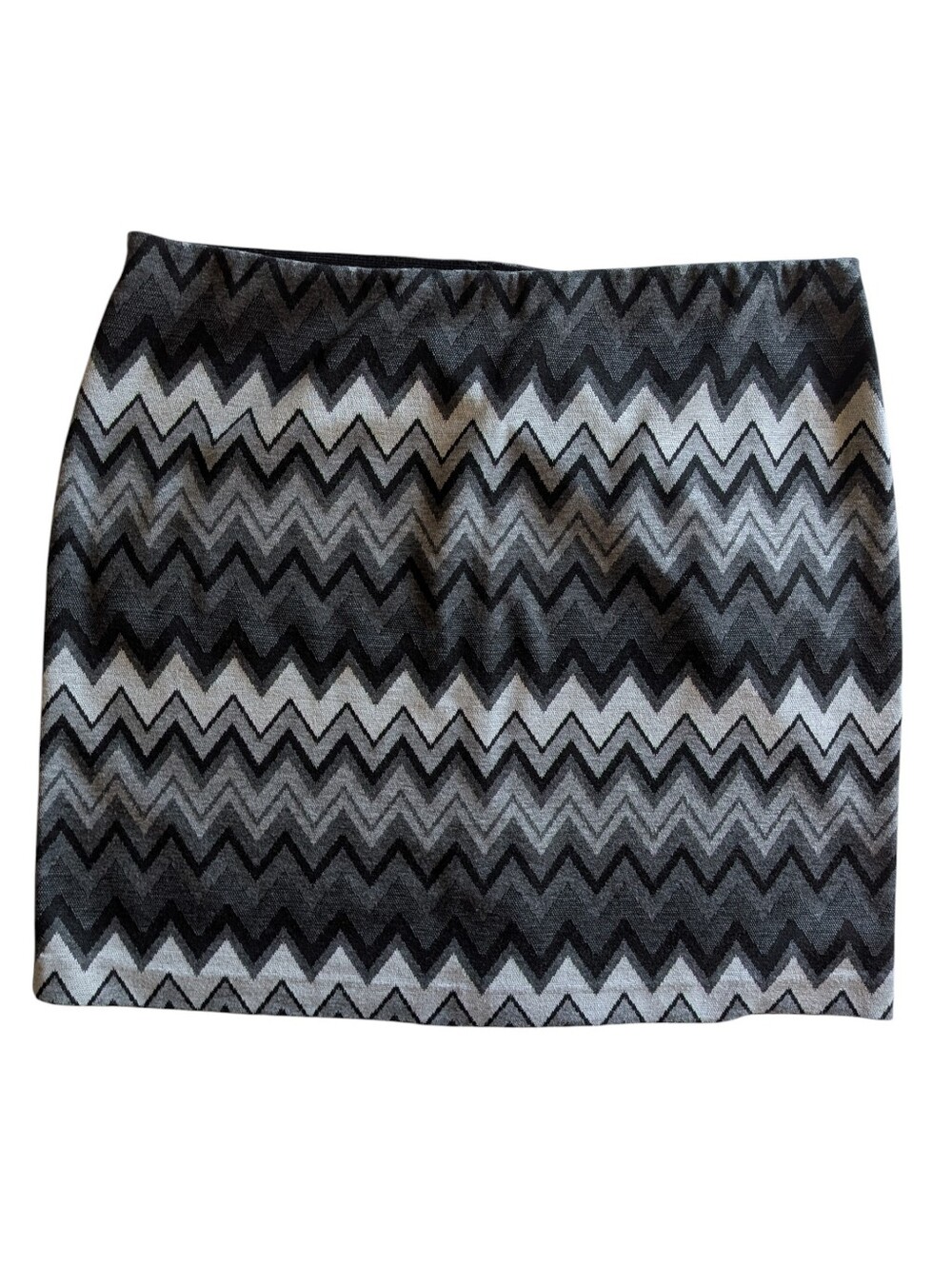 Worthington Gray & Black Chevron Pattern Pencil Skirt, XL, EUC